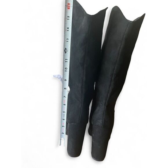 FOREVER 21 Women’s Faux Black Suede Pointed toe heeled boots9 Excellent  Cond. - Picture 5 of 10